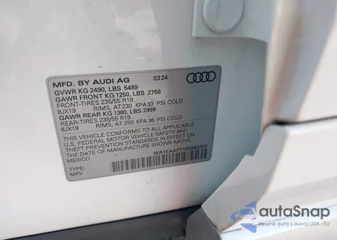 2024 Audi Q5 Premium Plus 45 Tfsi S Line Quattro from USA, damaged, VIN WA1EAAFY1R2083701